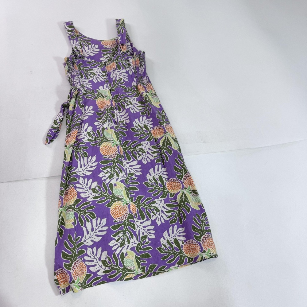 Pataloha Patagonia Dress Womens 8 Tropical Floral Smocked Cotton Midi Sundress - Picture 11 of 12